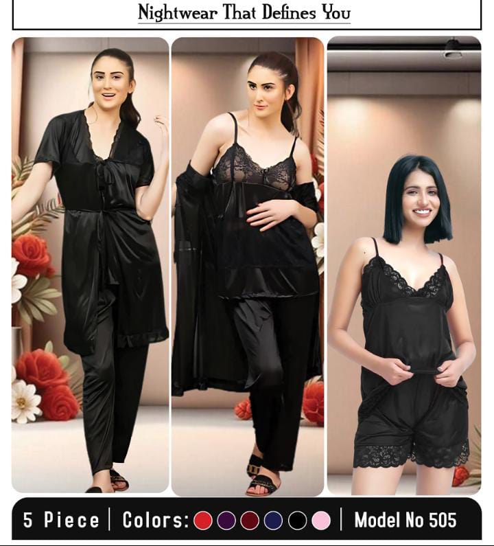 Black Silk Night Wear