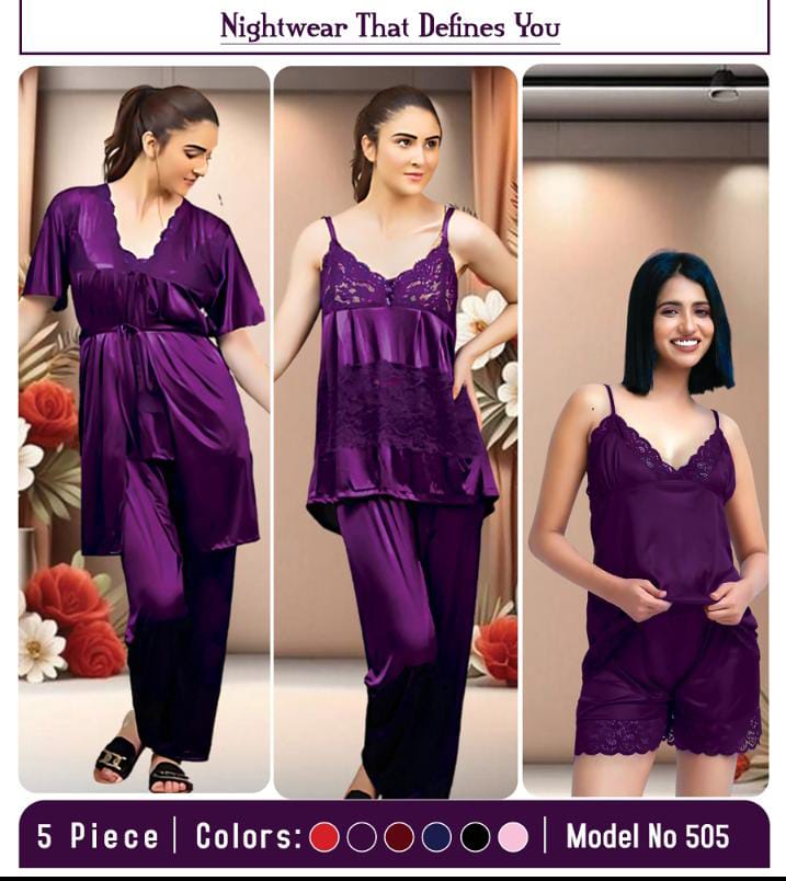Black Silk Night Wear